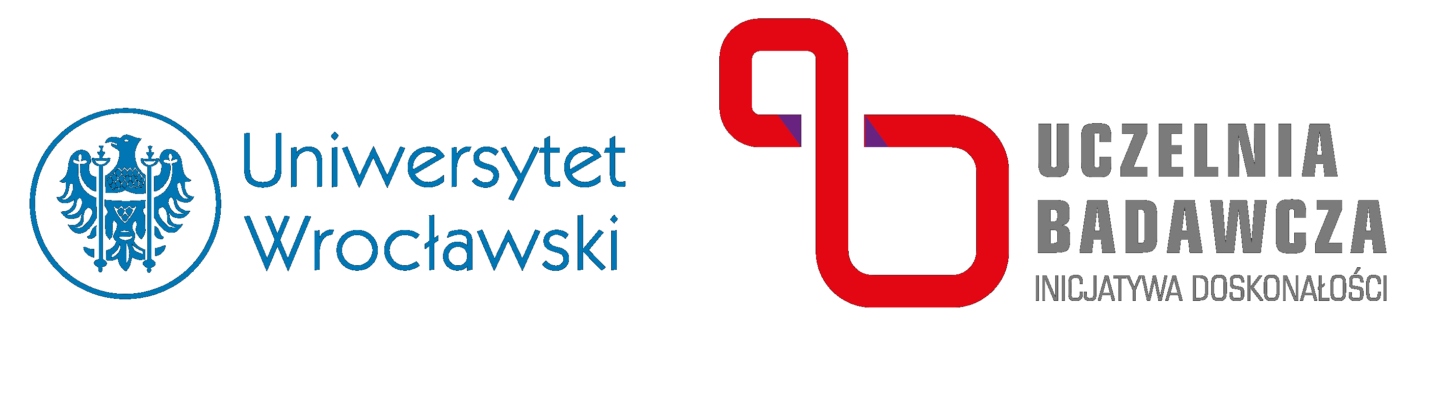 BadawczaUWrPL Logo EN Inicjatywa Doskonalosci CMYK poziom